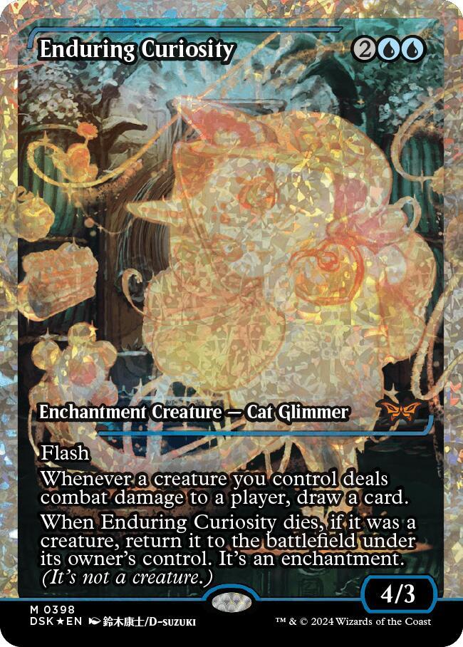 Enduring Curiosity (Showcase) (Fracture Foil) 398 card from Duskmourn: House of Horror