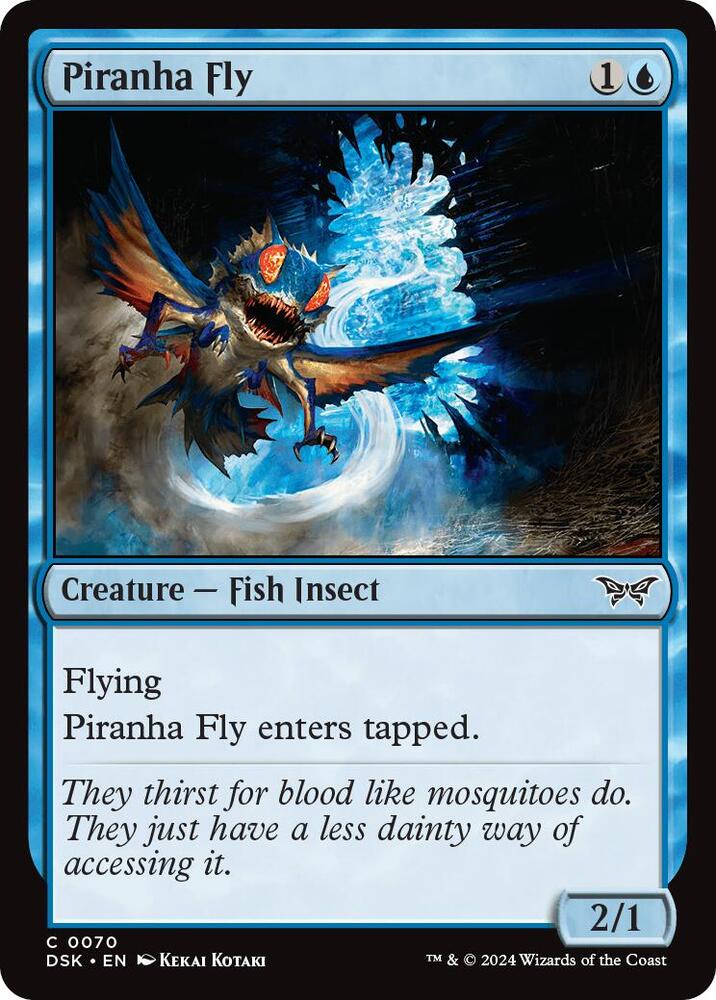 Piranha Fly 70 card from Duskmourn: House of Horror