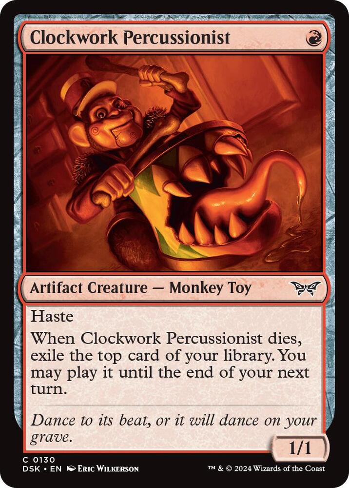 Clockwork Percussionist 130 card from Duskmourn: House of Horror