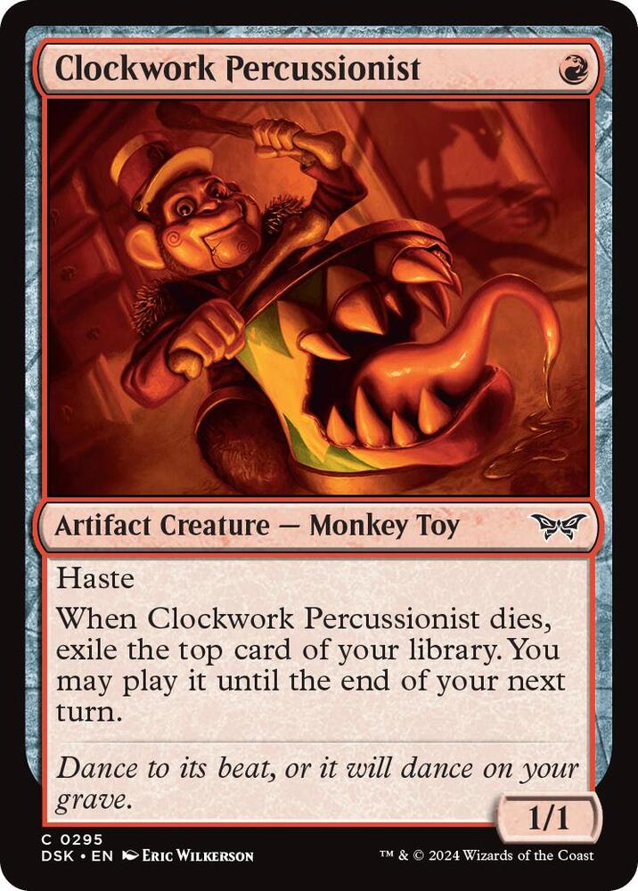 Clockwork Percussionist 295 card from Duskmourn: House of Horror