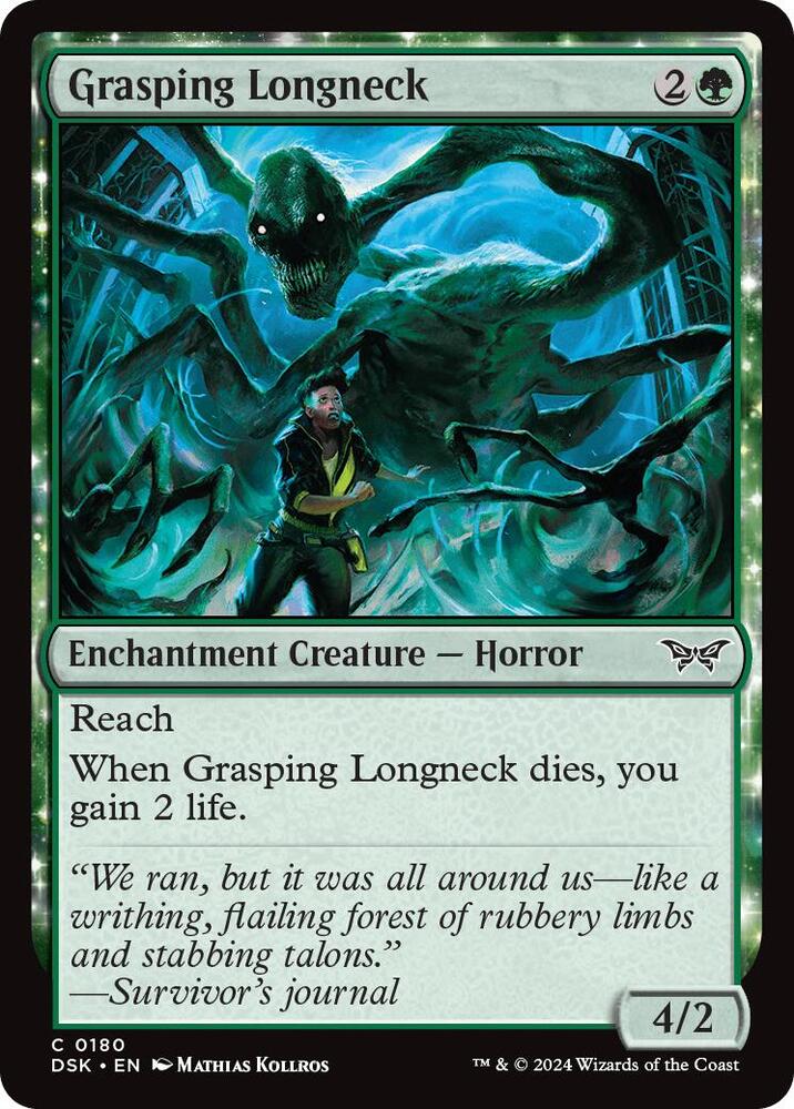 Grasping Longneck 180 card from Duskmourn: House of Horror
