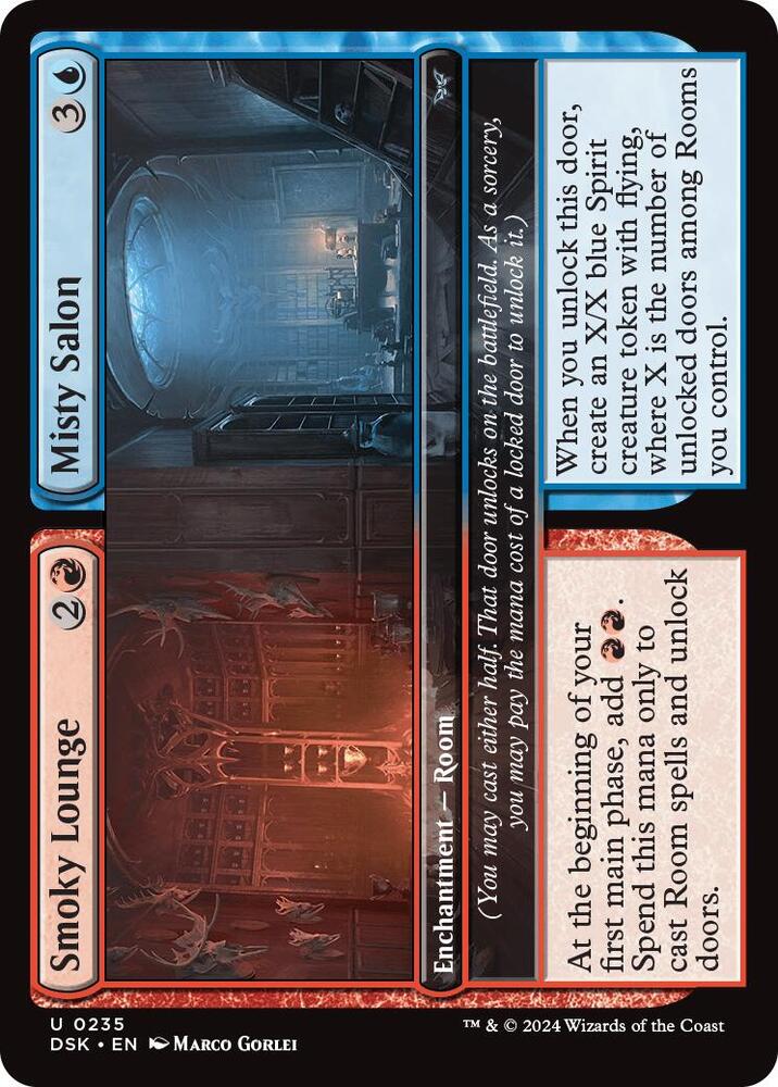 Smoky Lounge // Misty Salon 235 card from Duskmourn: House of Horror