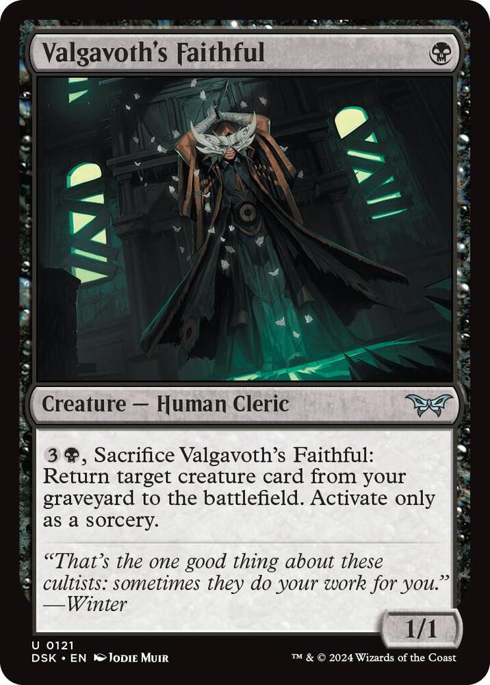 Valgavoth's Faithful 121 card from Duskmourn: House of Horror