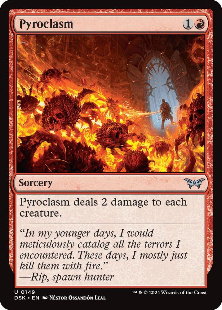 Pyroclasm 149 card from Duskmourn: House of Horror