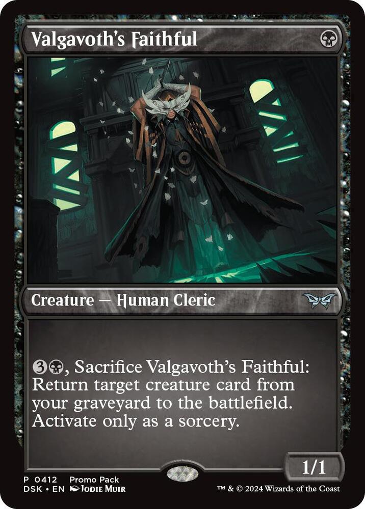 Valgavoth's Faithful 412 card from Promo Pack: Duskmourn: House of Horror
