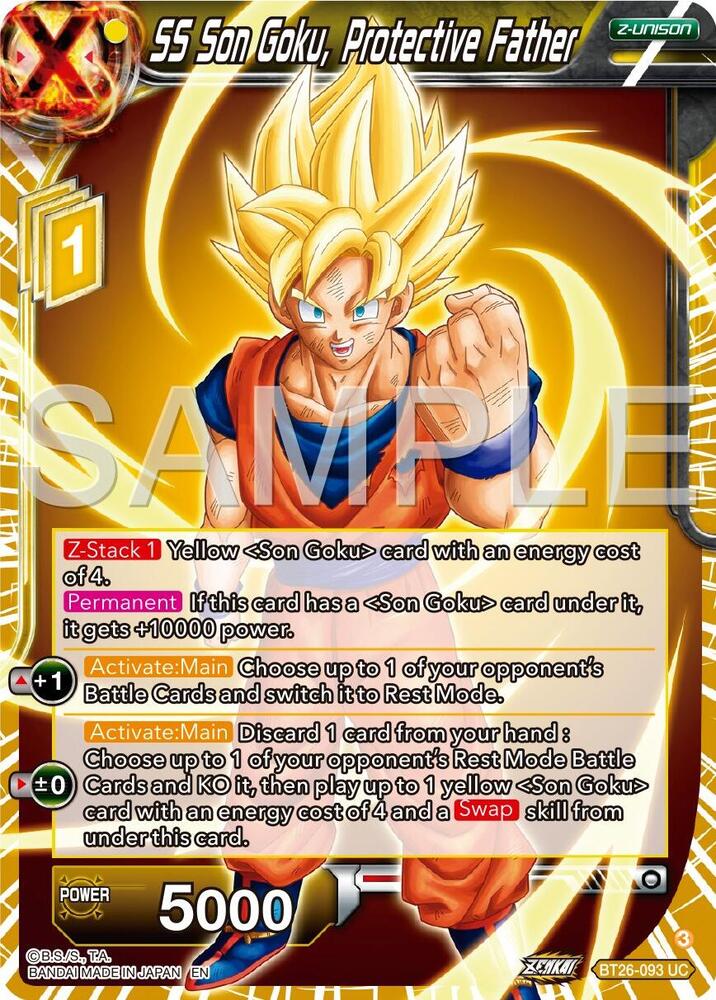 SS Son Goku, Protective Father BT26-093 card from Ultimate Advent