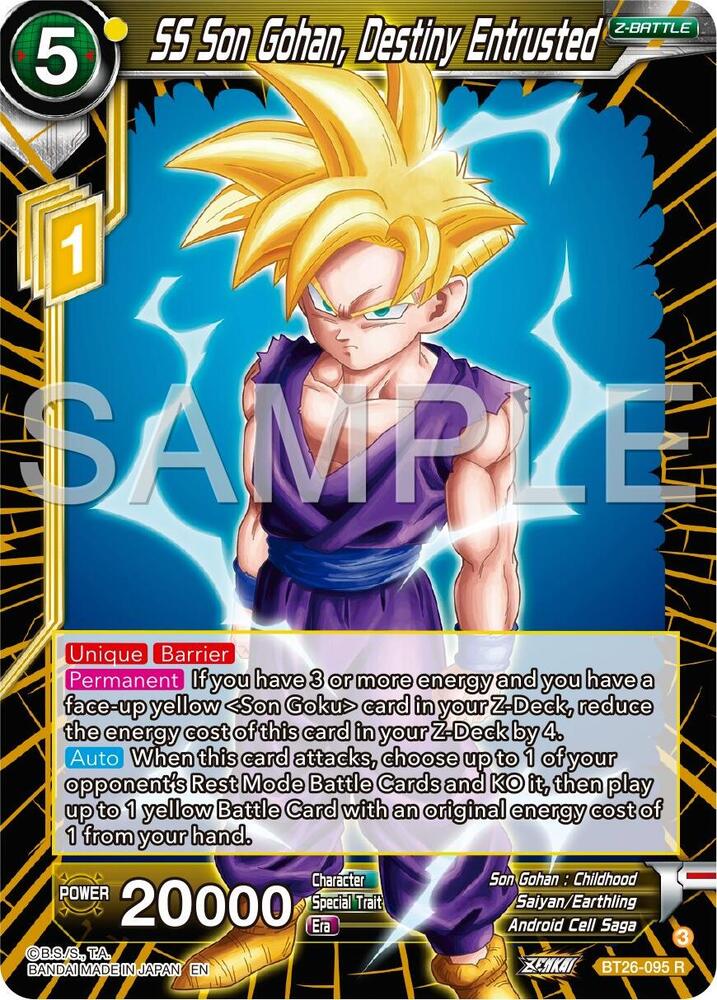 SS Son Gohan, Destiny Entrusted BT26-095 card from Ultimate Advent