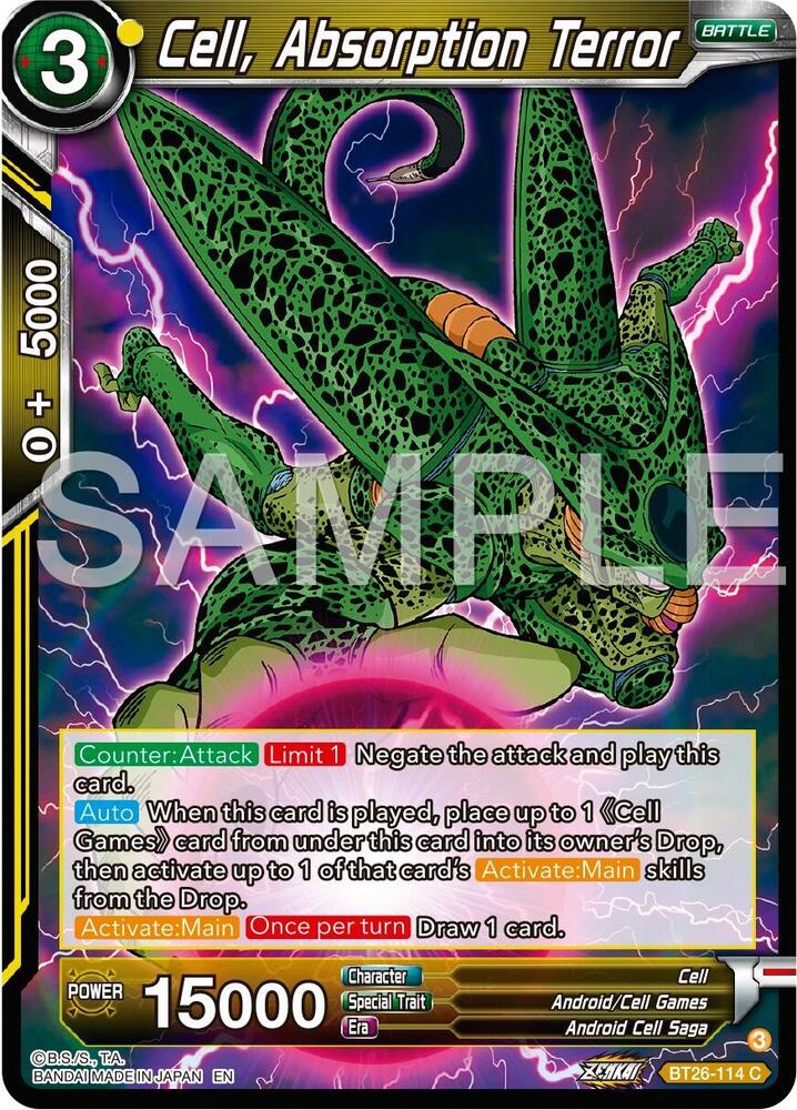 Cell, Absorption Terror BT26-114 card from Ultimate Advent