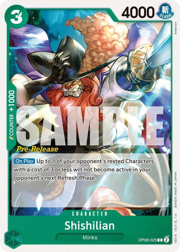 Shishilian OP08-025 card from Two Legends Pre-Release Cards
