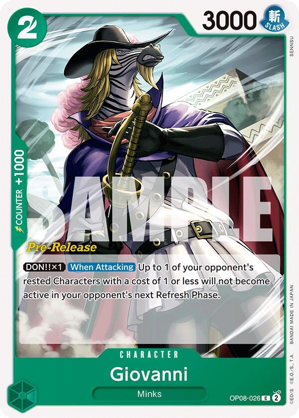Giovanni OP08-026 card from Two Legends Pre-Release Cards
