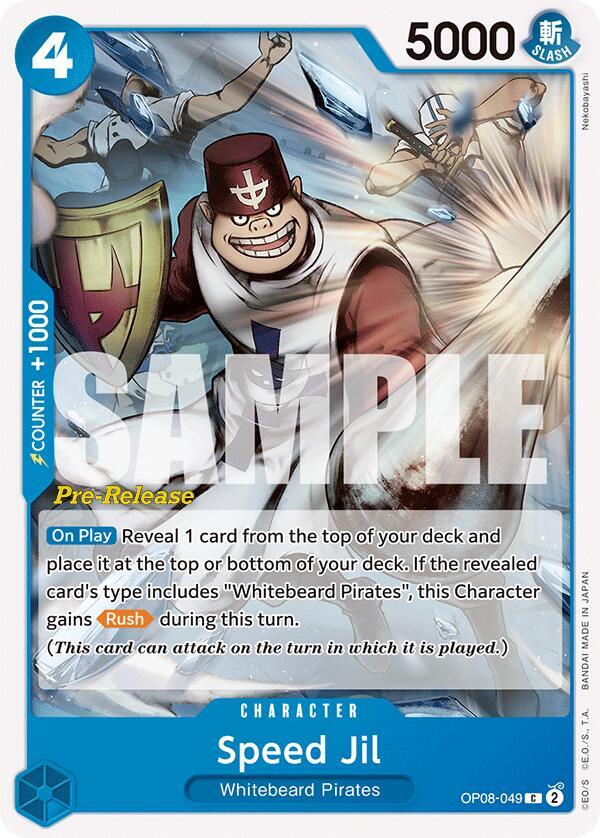 Speed Jil OP08-049 card from Two Legends Pre-Release Cards
