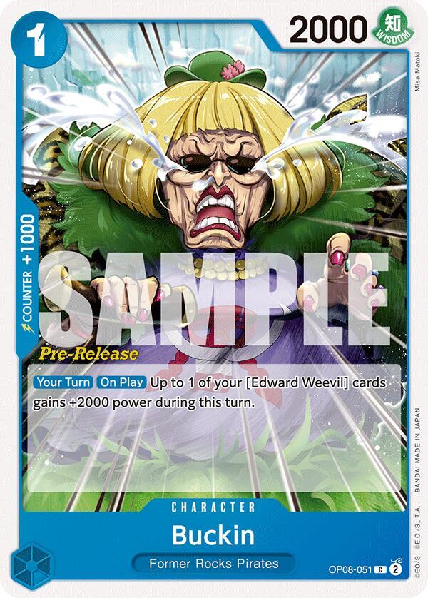 Buckin OP08-051 card from Two Legends Pre-Release Cards