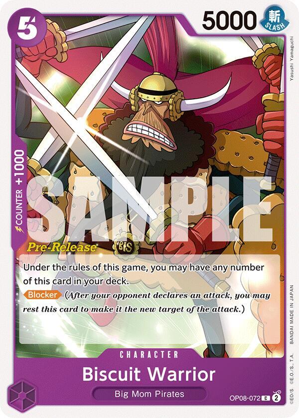 Biscuit Warrior OP08-072 card from Two Legends Pre-Release Cards