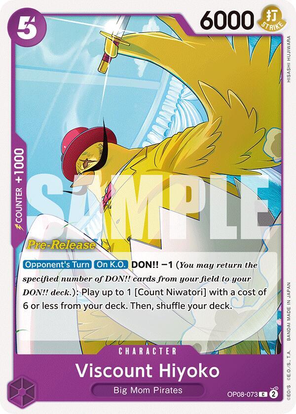 Viscount Hiyoko OP08-073 card from Two Legends Pre-Release Cards