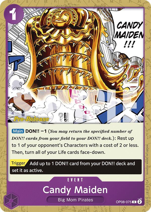 Candy Maiden OP08-075 card from Two Legends Pre-Release Cards