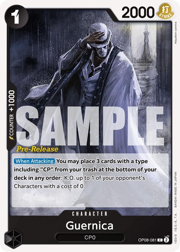Guernica OP08-081 card from Two Legends Pre-Release Cards
