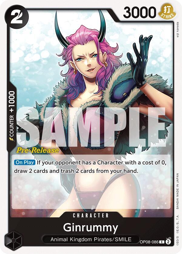 Ginrummy OP08-086 card from Two Legends Pre-Release Cards