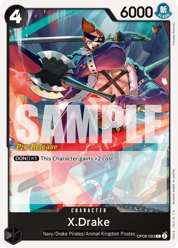 X.Drake OP08-093 card from Two Legends Pre-Release Cards