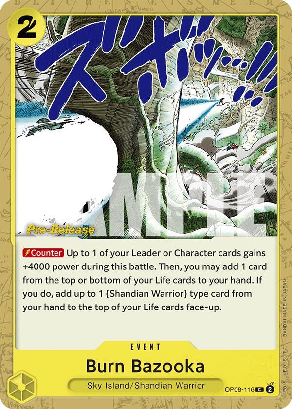 Burn Bazooka OP08-116 card from Two Legends Pre-Release Cards
