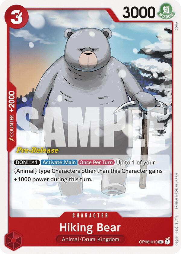 Hiking Bear OP08-010 card from Two Legends Pre-Release Cards
