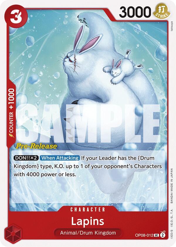 Lapins OP08-012 card from Two Legends Pre-Release Cards