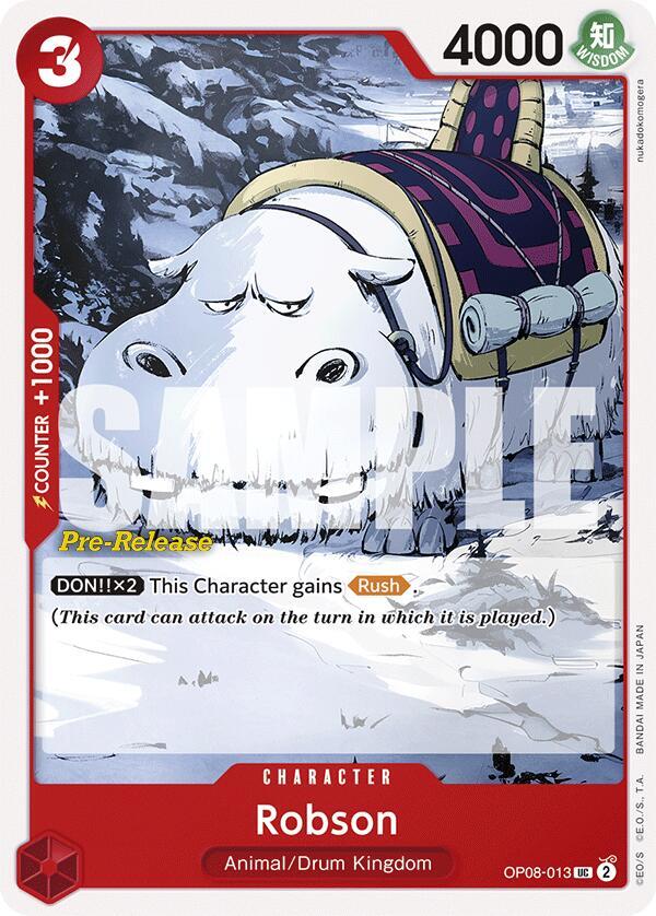 Robson OP08-013 card from Two Legends Pre-Release Cards