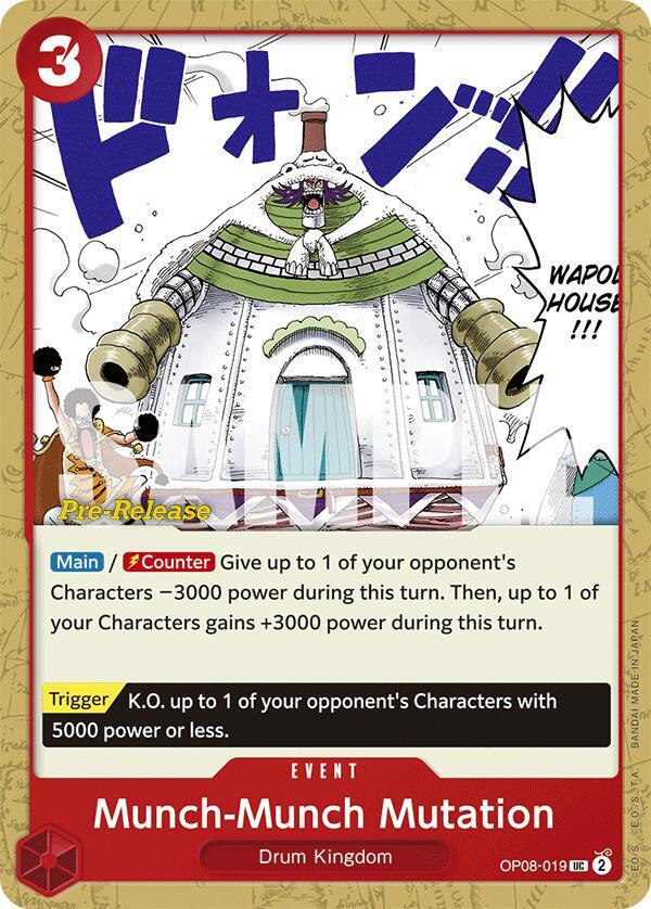 Munch-Munch Mutation OP08-019 card from Two Legends Pre-Release Cards