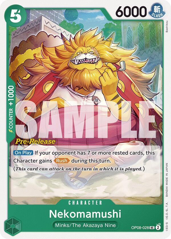 Nekomamushi OP08-028 card from Two Legends Pre-Release Cards