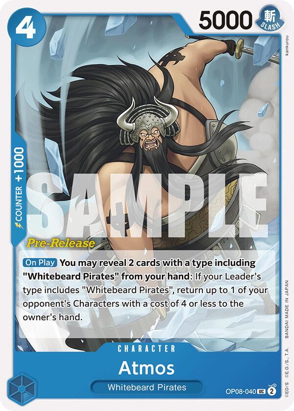 Atmos OP08-040 card from Two Legends Pre-Release Cards