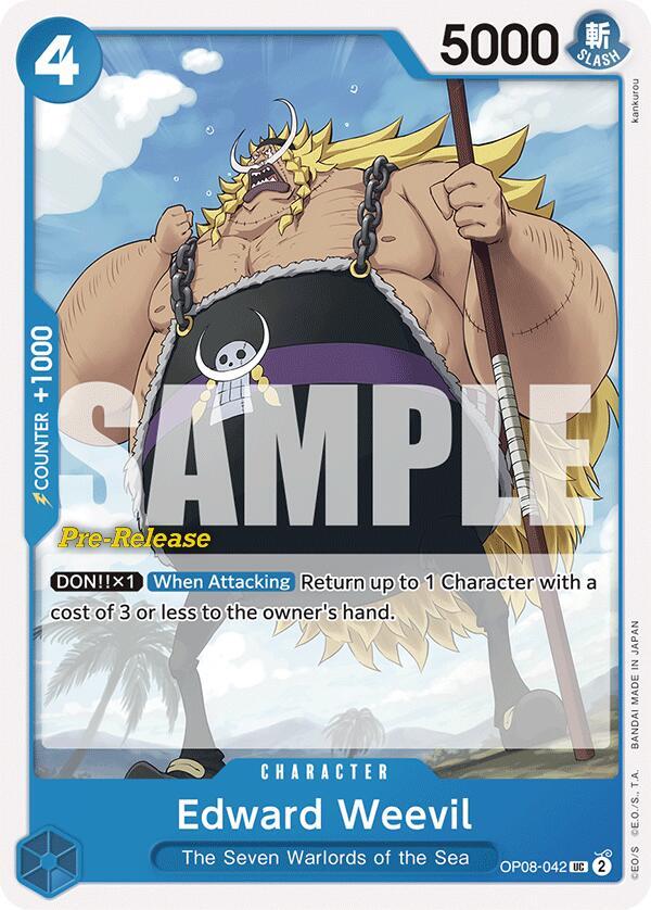 Edward Weevil OP08-042 card from Two Legends Pre-Release Cards