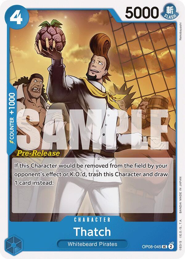 Thatch OP08-045 card from Two Legends Pre-Release Cards