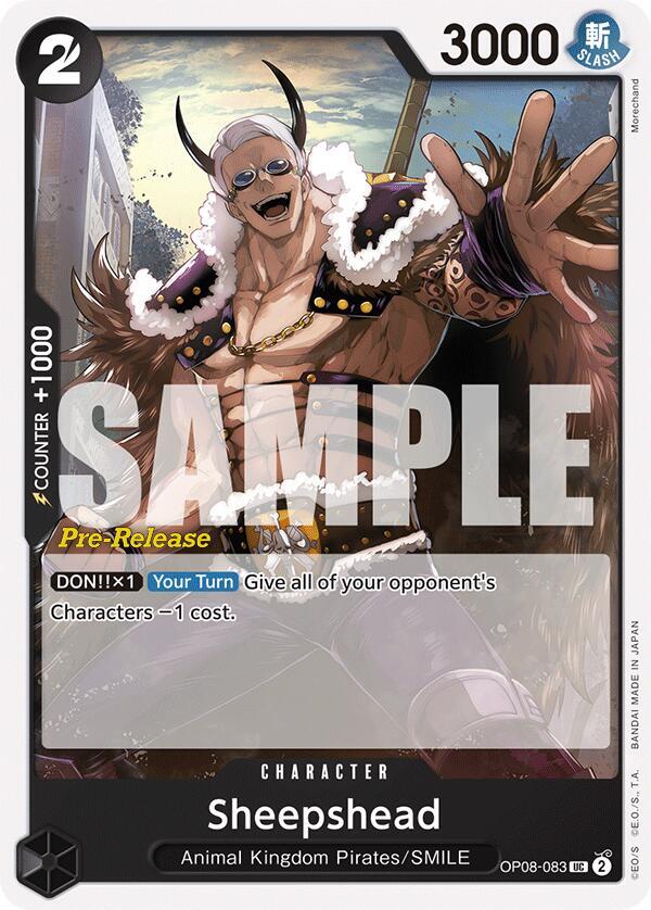 Sheepshead OP08-083 card from Two Legends Pre-Release Cards