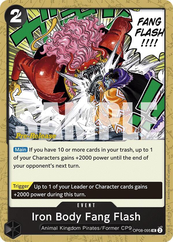 Iron Body Fang Flash OP08-095 card from Two Legends Pre-Release Cards