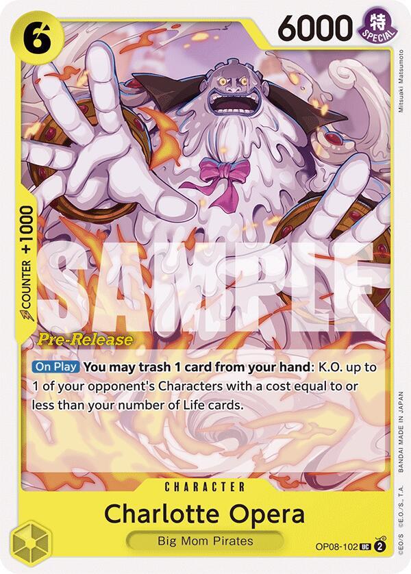 Charlotte Opera OP08-102 card from Two Legends Pre-Release Cards