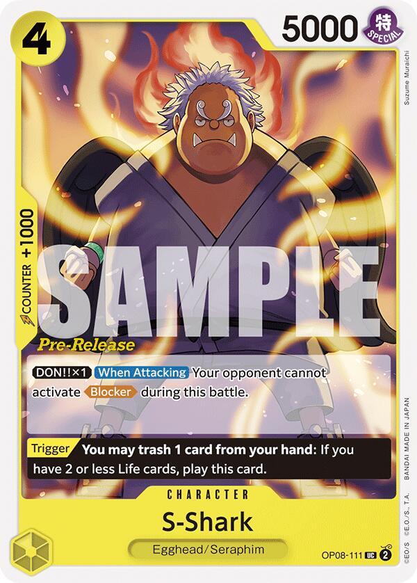 S-Shark OP08-111 card from Two Legends Pre-Release Cards
