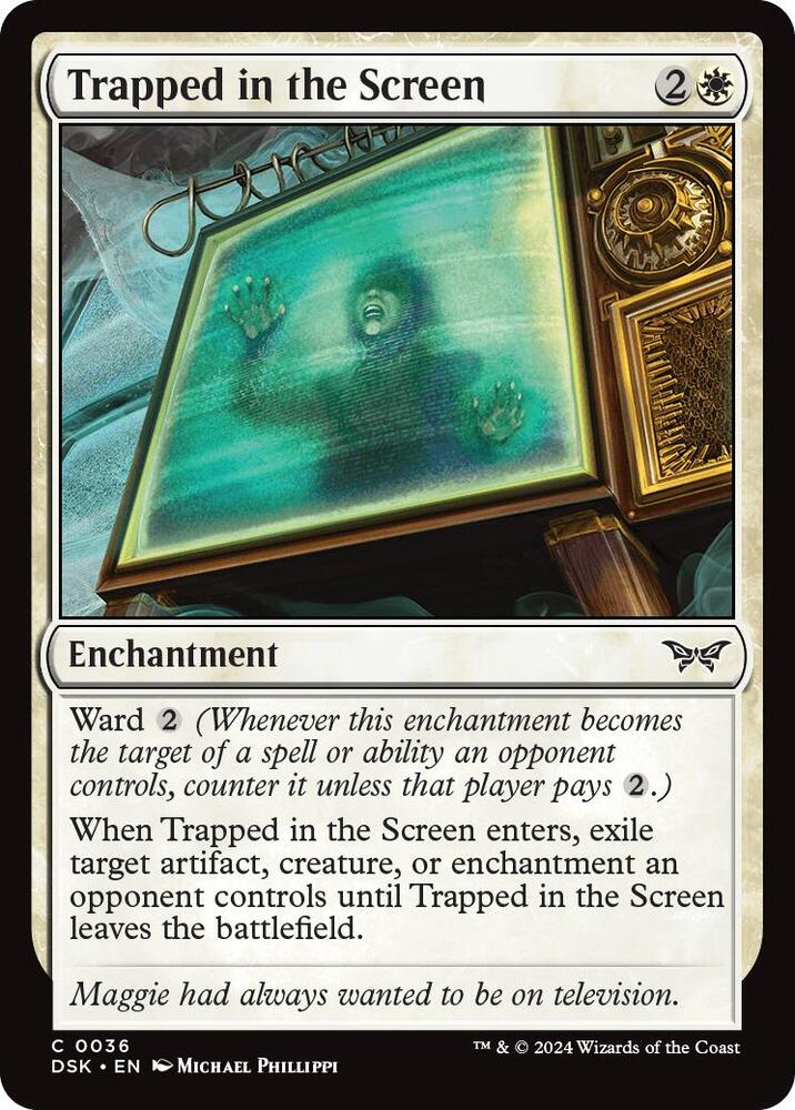 Trapped in the Screen 36 card from Duskmourn: House of Horror