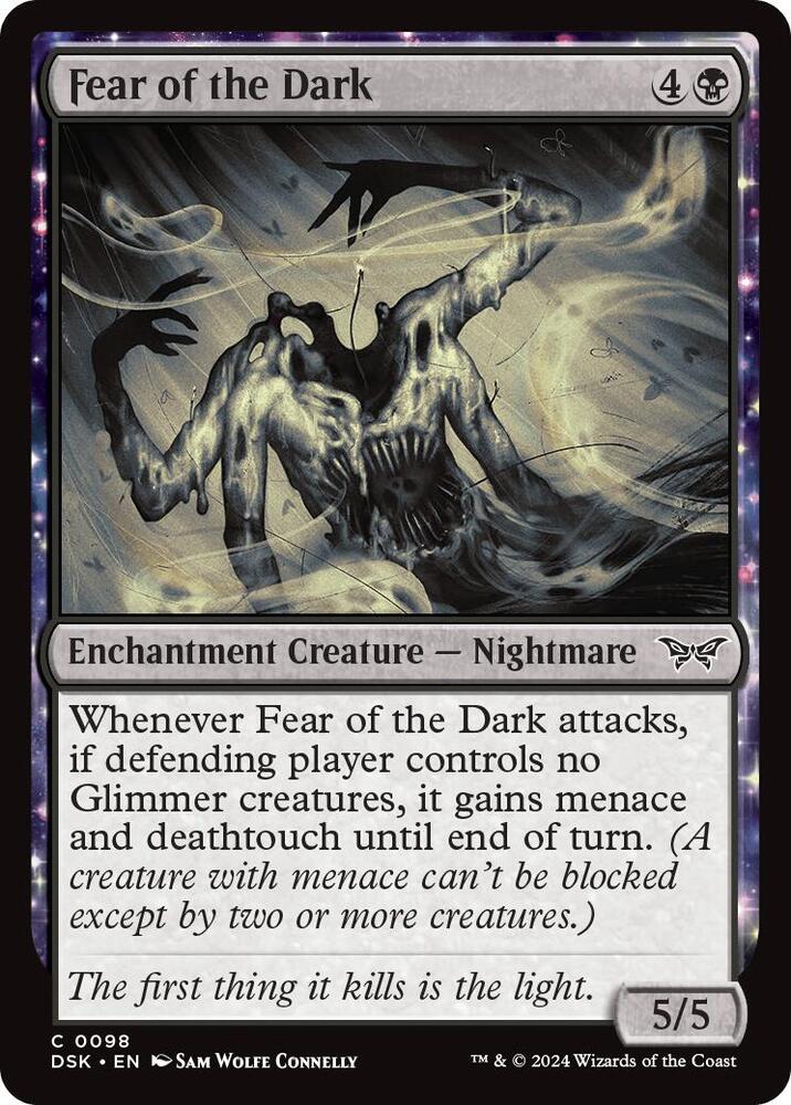 Fear of the Dark 98 card from Duskmourn: House of Horror