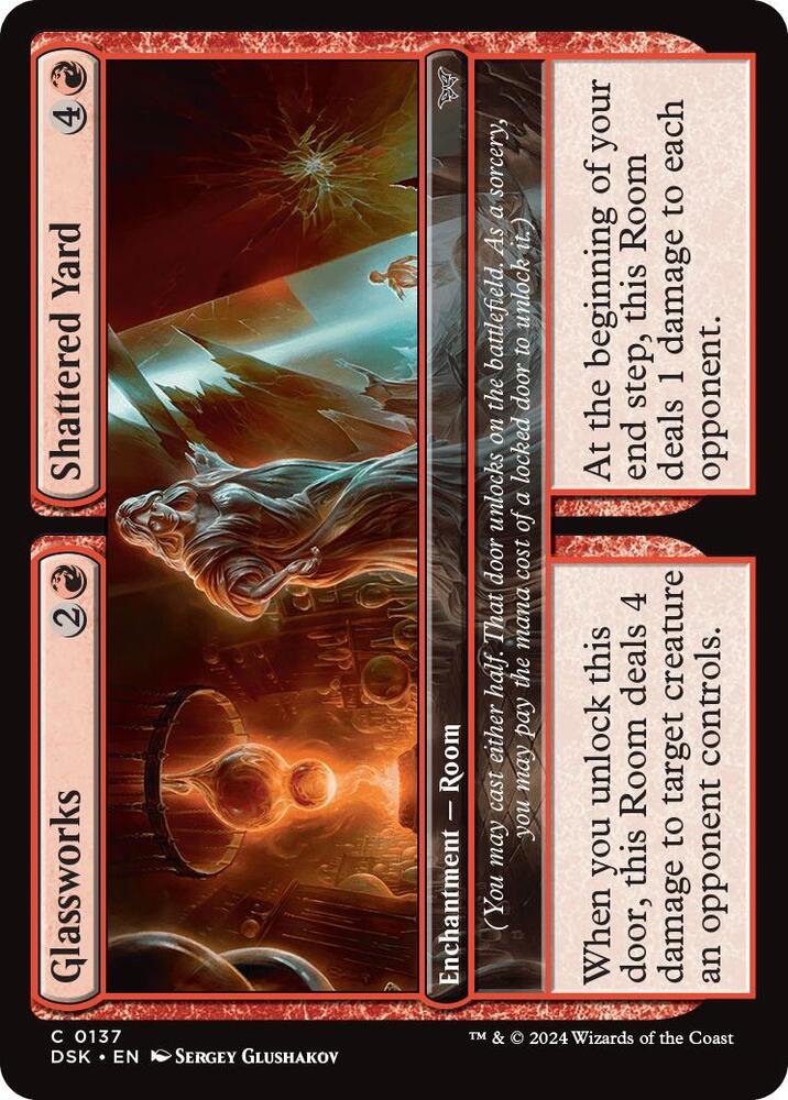 Glassworks // Shattered Yard 137 card from Duskmourn: House of Horror