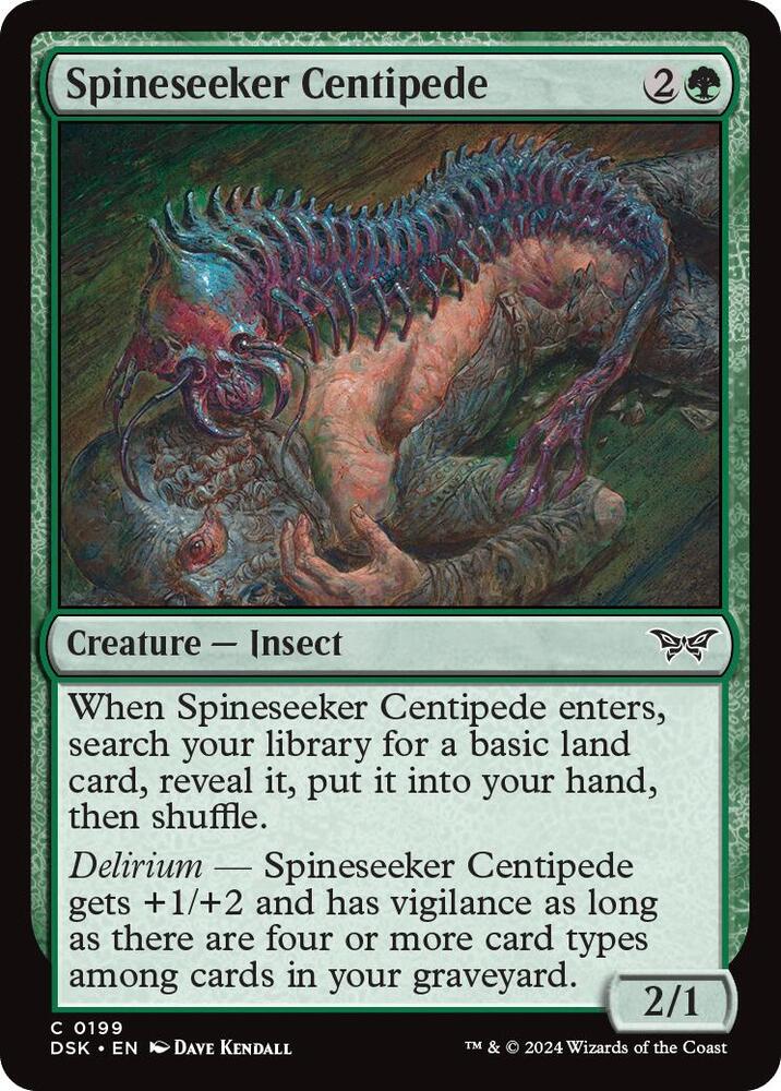 Spineseeker Centipede 199 card from Duskmourn: House of Horror