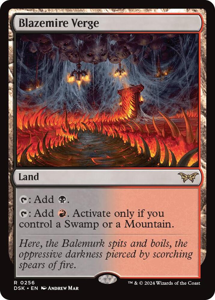 Blazemire Verge 256 card from Duskmourn: House of Horror