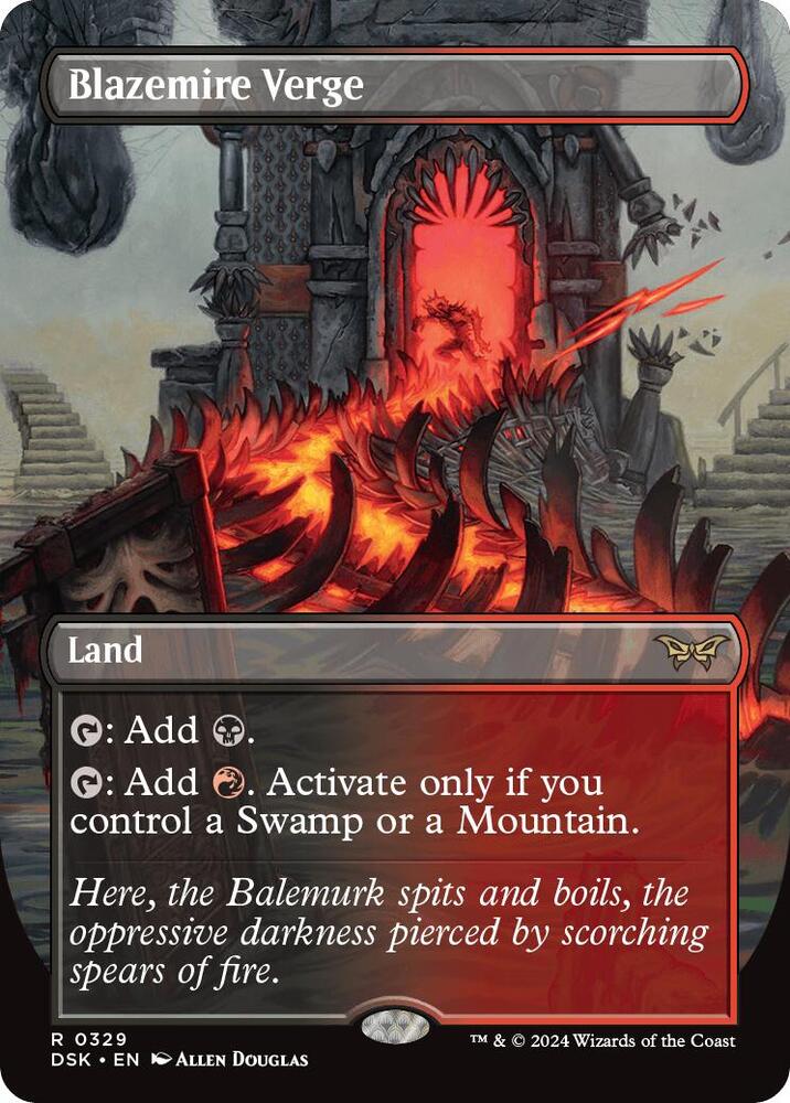 Blazemire Verge (Borderless) 329 card from Duskmourn: House of Horror