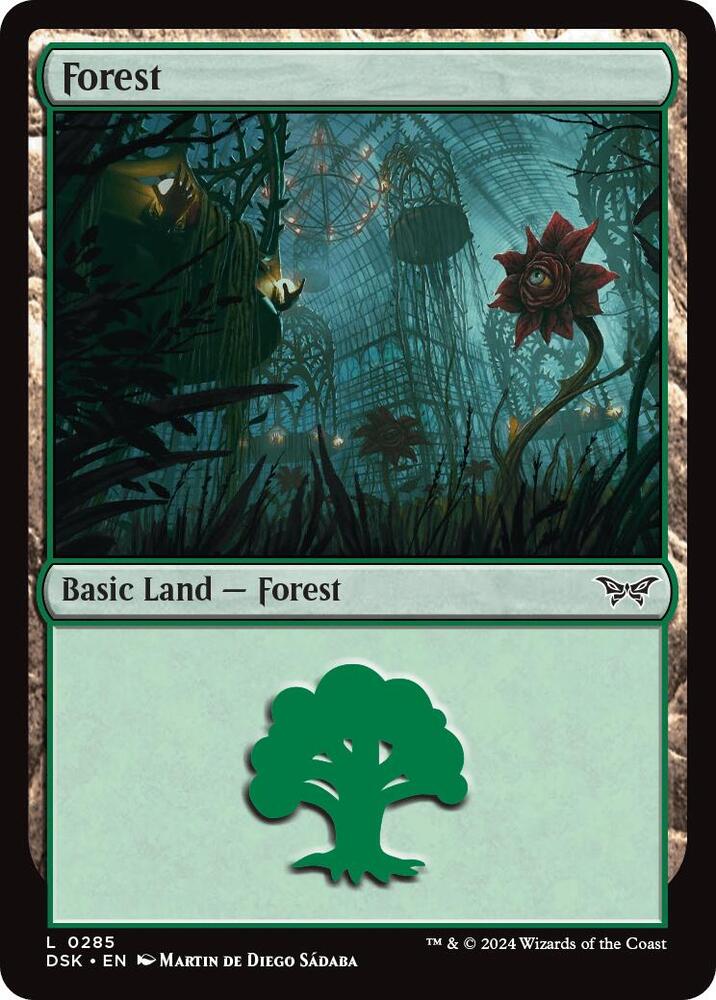 Forest 285 card from Duskmourn: House of Horror