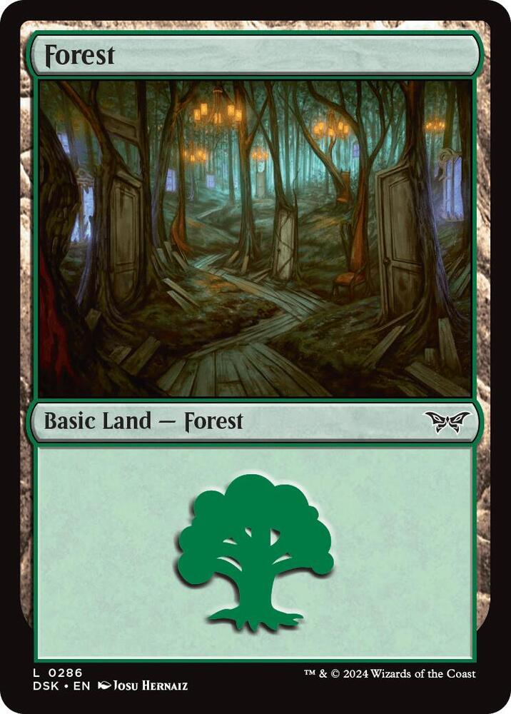 Forest 286 card from Duskmourn: House of Horror