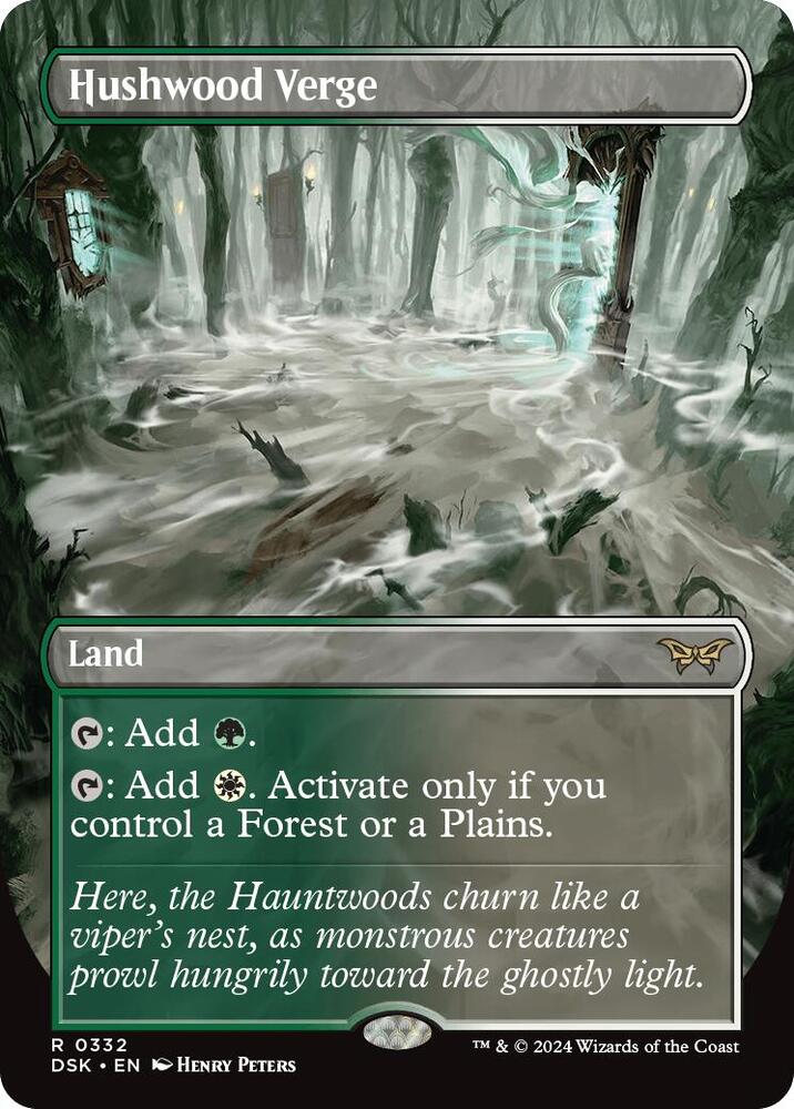 Hushwood Verge (Borderless) 332 card from Duskmourn: House of Horror