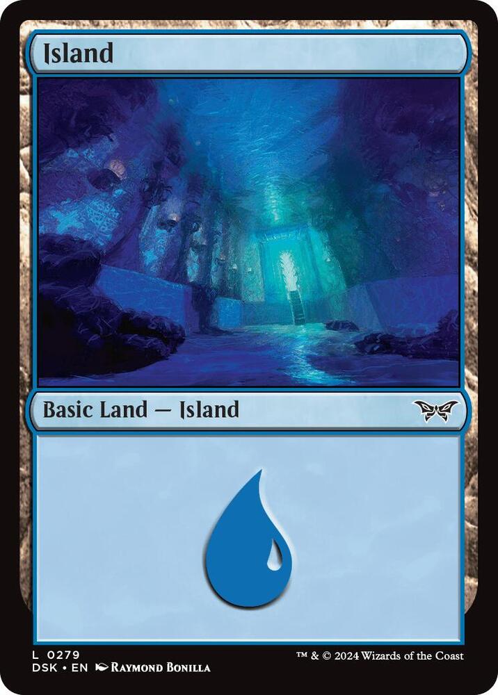 Island 279 card from Duskmourn: House of Horror