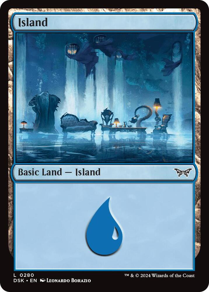 Island 280 card from Duskmourn: House of Horror