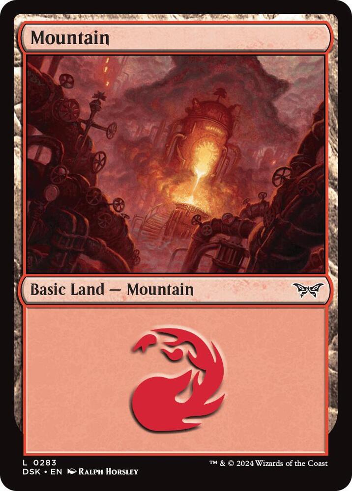 Mountain 283 card from Duskmourn: House of Horror