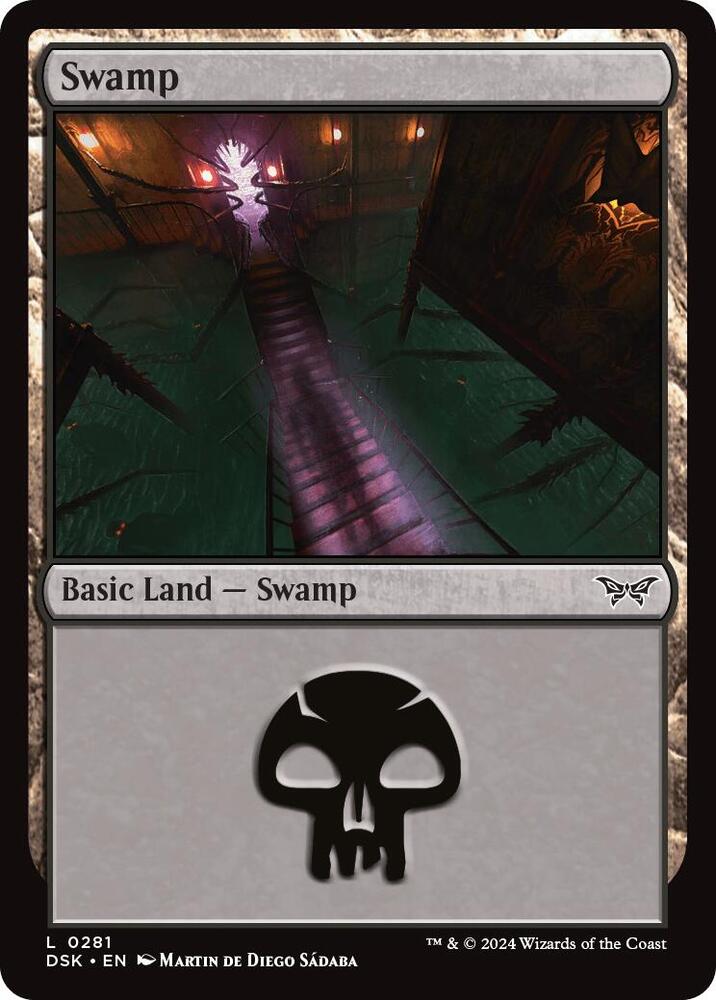 Swamp 281 card from Duskmourn: House of Horror