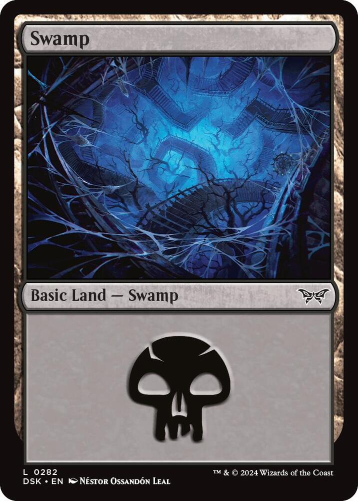 Swamp 282 card from Duskmourn: House of Horror