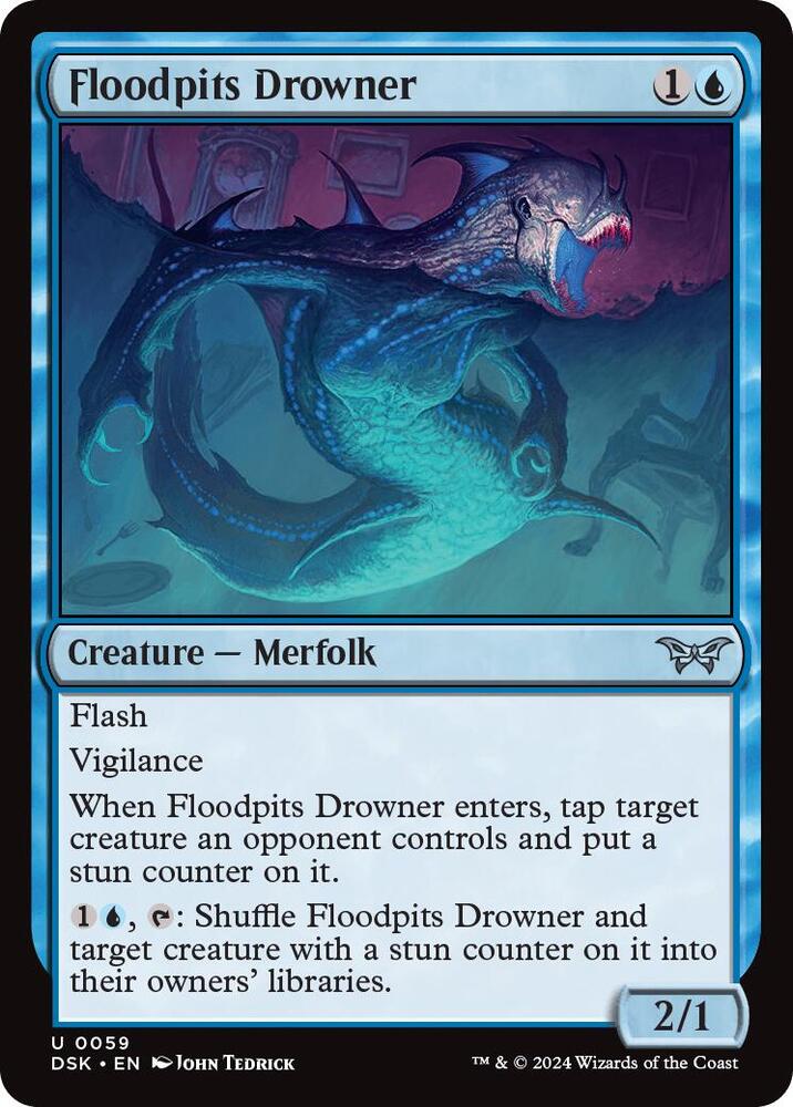 Floodpits Drowner 59 card from Duskmourn: House of Horror